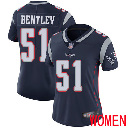 New England Patriots Football #51 Limited Navy Blue Women Ja Whaun Bentley Home NFL Jersey
